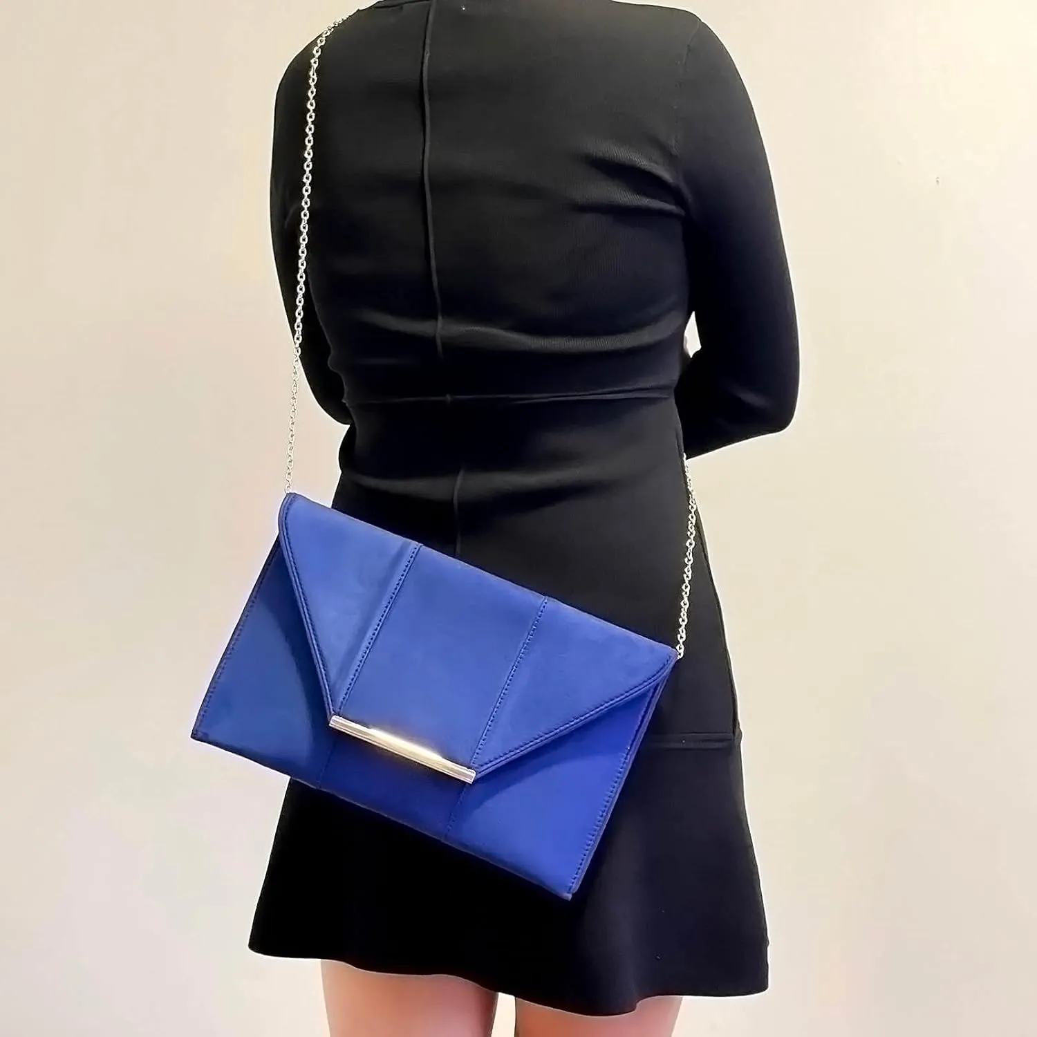 JNB Women's Faux Microsuede Envelope Clutch