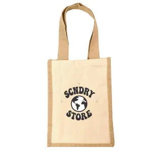 Jute/ Canvas Mini Tote -B3600