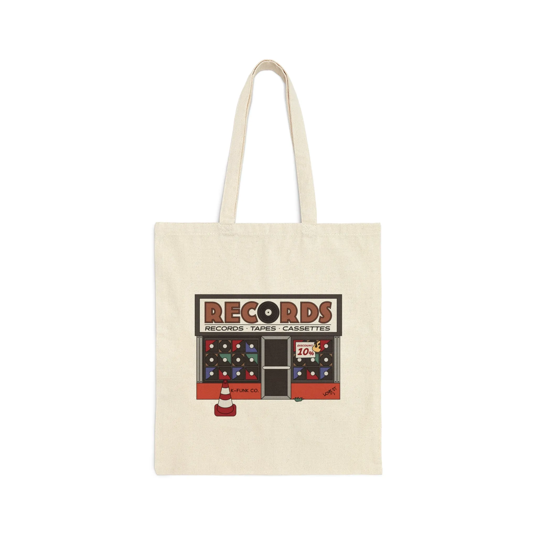 K-Funk Co. Record Store Cotton Canvas Tote Bag