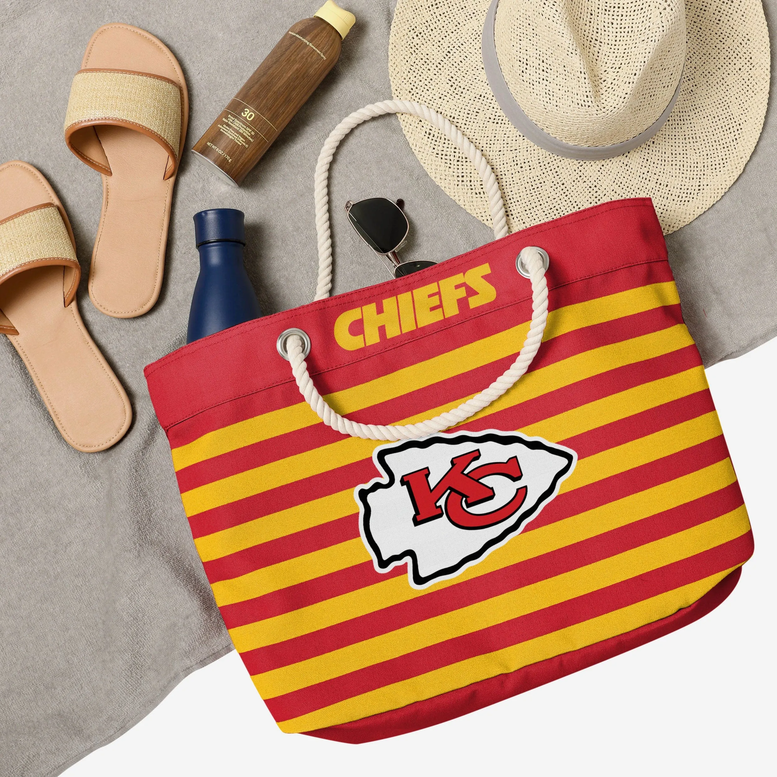 Kansas City Chiefs Nautical Stripe Tote
