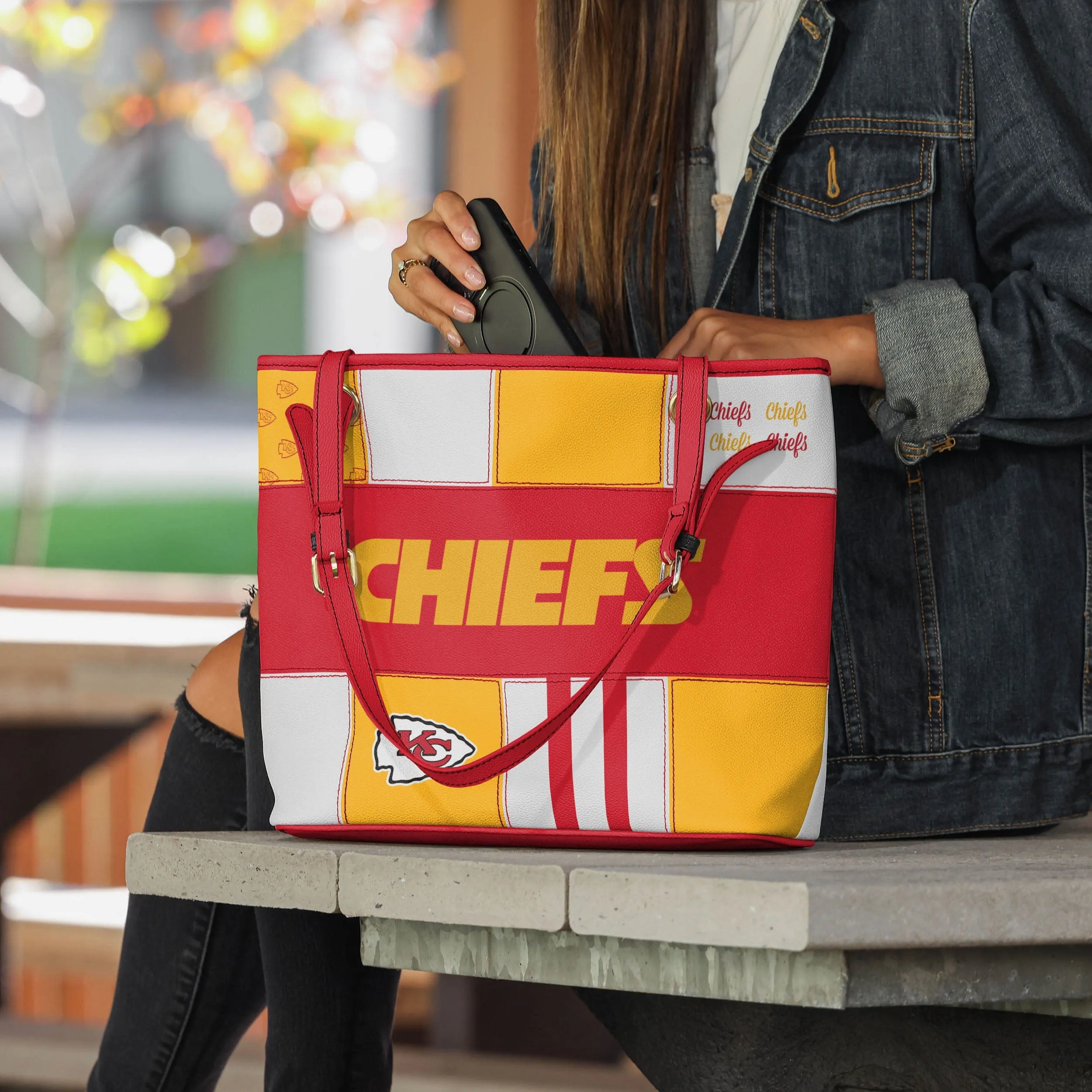 Kansas City Chiefs Printed Collage Tote