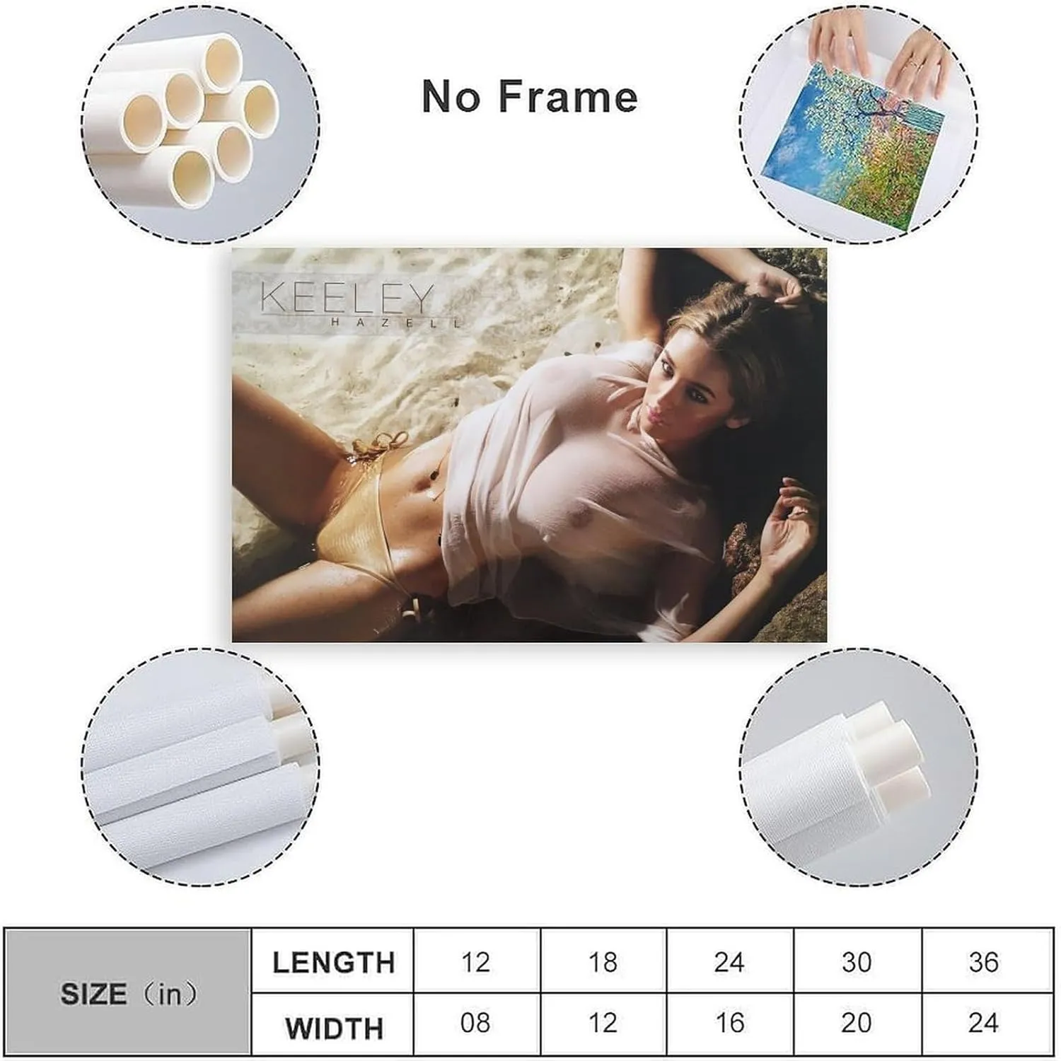 Keeley Hazell Sexy Model Bedroom Wall Art Poster 3Wall Poster Art Canvas Printing Living Room Office Bedroom Aesthetic Poster 36x24inch(90x60cm) Unframe-style