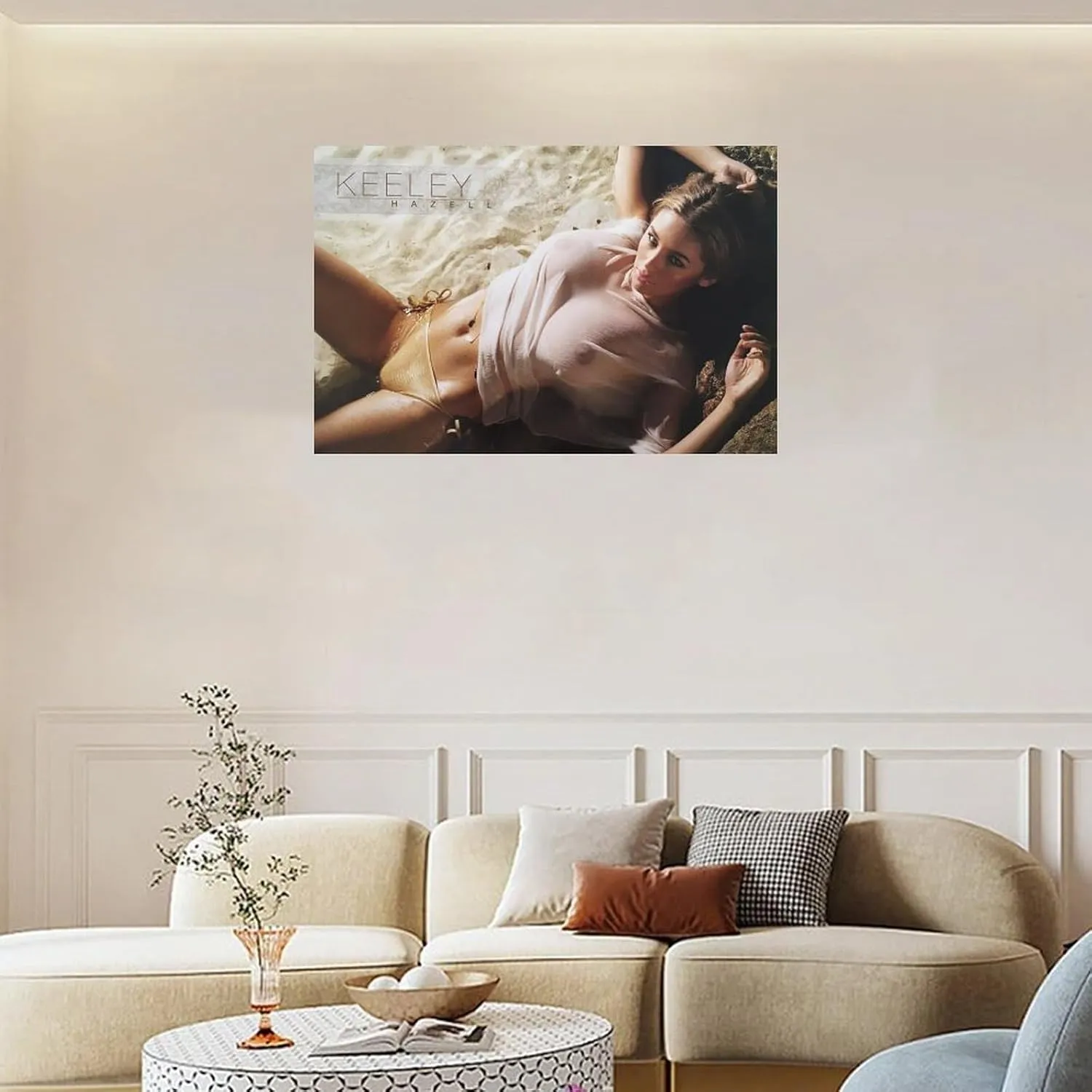 Keeley Hazell Sexy Model Bedroom Wall Art Poster 3Wall Poster Art Canvas Printing Living Room Office Bedroom Aesthetic Poster 36x24inch(90x60cm) Unframe-style