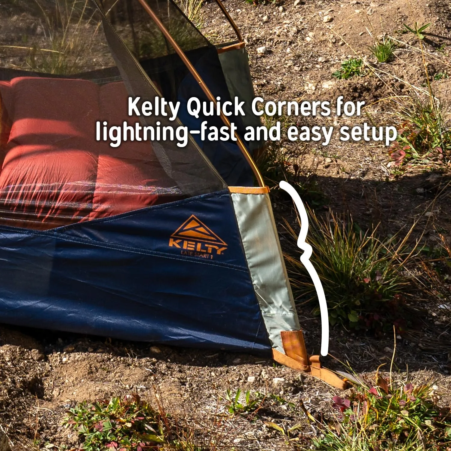 Kelty Late Start Backpacking Tent – Lightweight Two Man Camping Tent Shelter with Quickcorners, Aluminum Poles, Waterproof Poly Fly, Updated for 2024