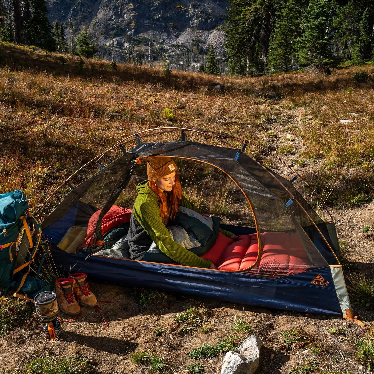 Kelty Late Start Backpacking Tent – Lightweight Two Man Camping Tent Shelter with Quickcorners, Aluminum Poles, Waterproof Poly Fly, Updated for 2024