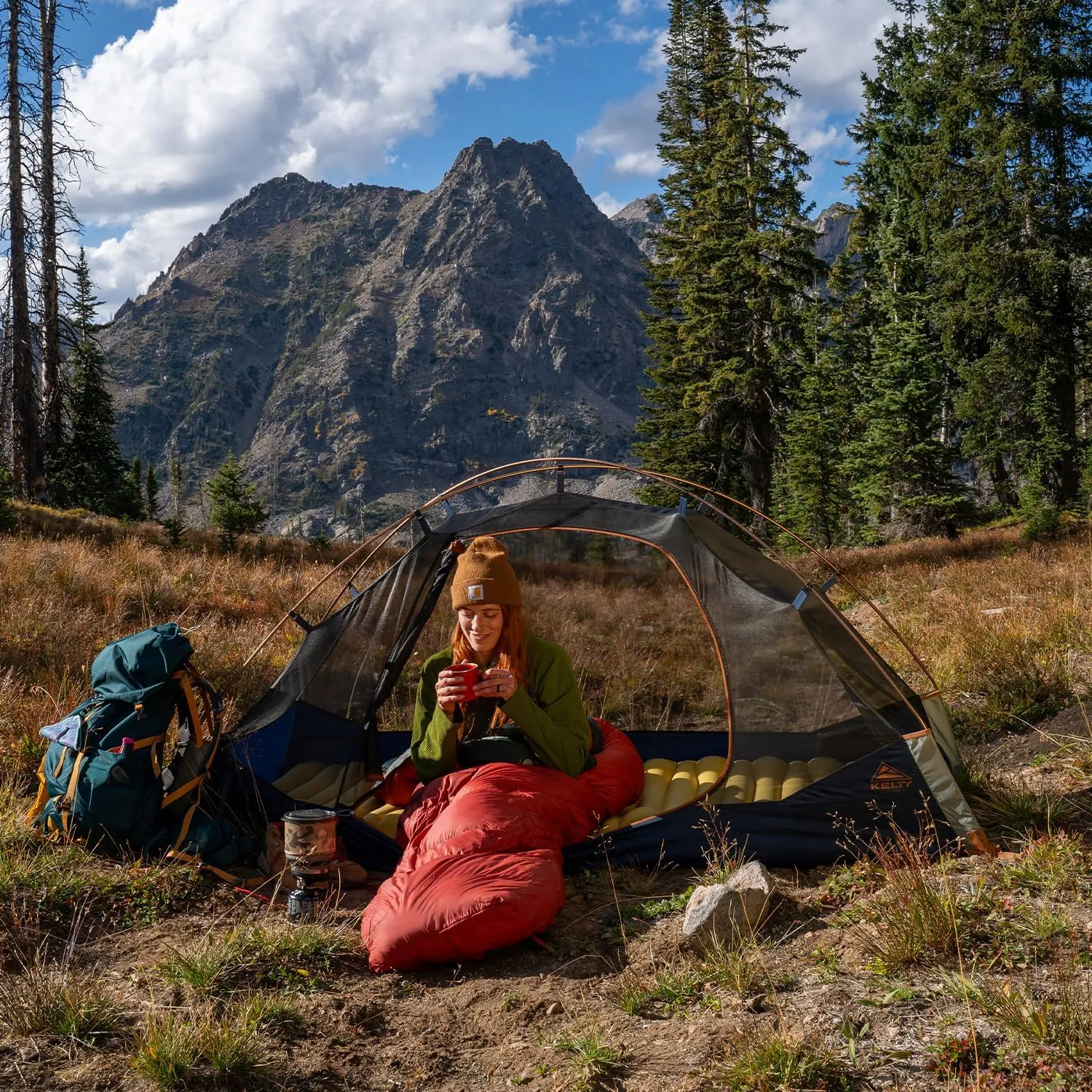Kelty Late Start Backpacking Tent – Lightweight Two Man Camping Tent Shelter with Quickcorners, Aluminum Poles, Waterproof Poly Fly, Updated for 2024