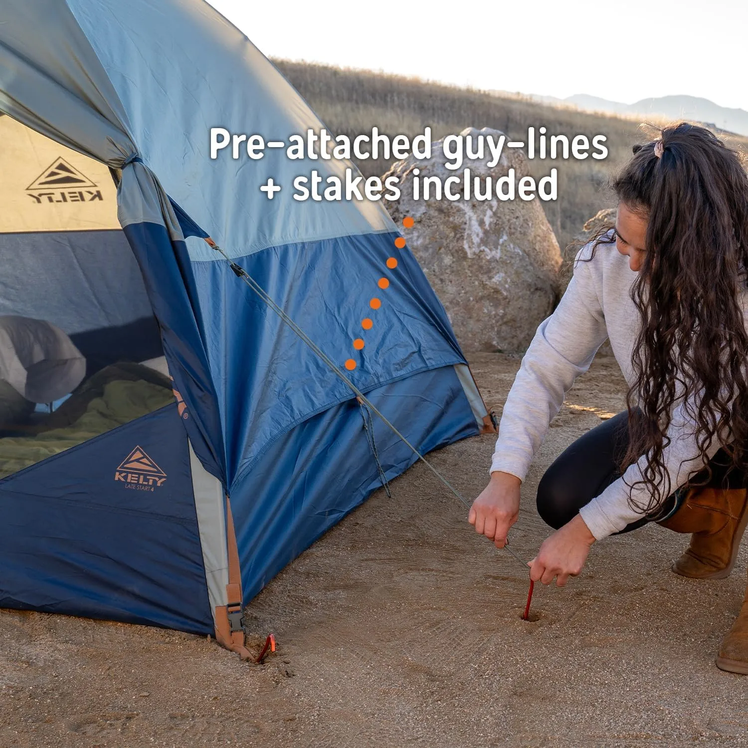 Kelty Late Start Backpacking Tent – Lightweight Two Man Camping Tent Shelter with Quickcorners, Aluminum Poles, Waterproof Poly Fly, Updated for 2024