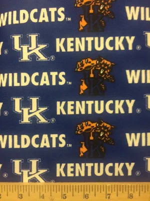 Kentucky Wildcats NCAA College Sykel Canvas Twill 58" Fabric