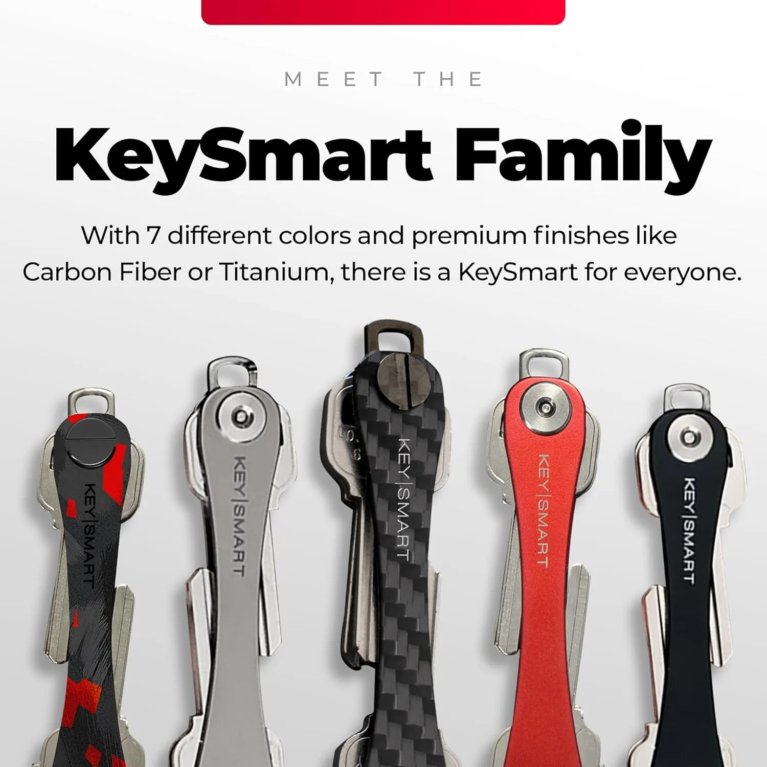 KEYSMART Key Holder for Keychain - Compact Key Organizer for Key Chain, Minimalist Clutter-Free EDC Keychains, Key Ring for Car Fobs Key Chains, Expandable (Up to 14 Keys, Black)