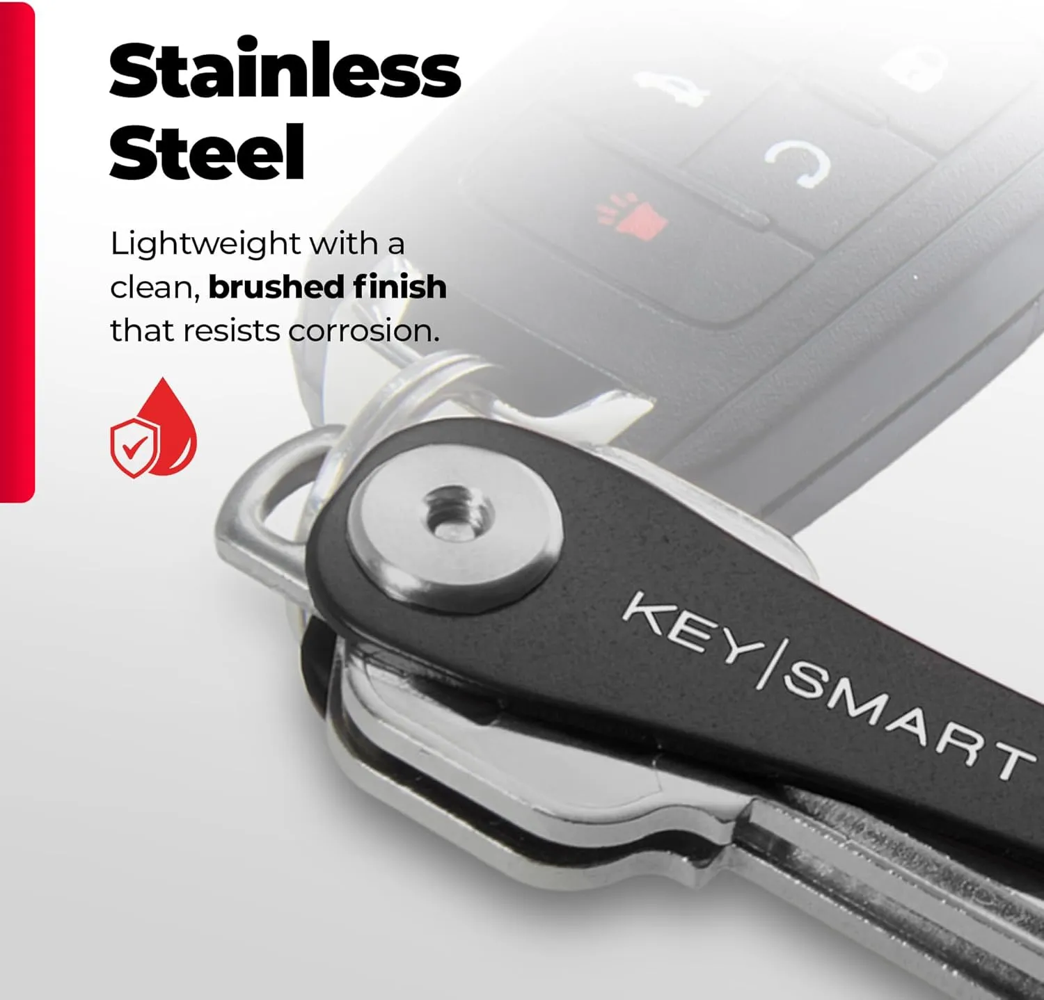 KEYSMART Key Holder for Keychain - Compact Key Organizer for Key Chain, Minimalist Clutter-Free EDC Keychains, Key Ring for Car Fobs Key Chains, Expandable (Up to 14 Keys, Black)