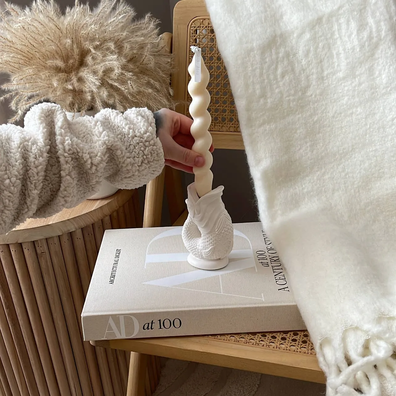 Koi Fish Taper Candle Holder | Minimalist Candlestick Holder