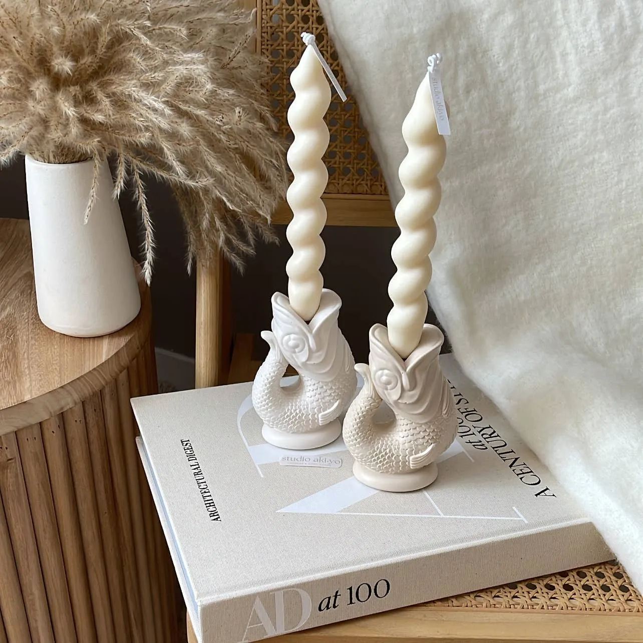 Koi Fish Taper Candle Holder | Minimalist Candlestick Holder