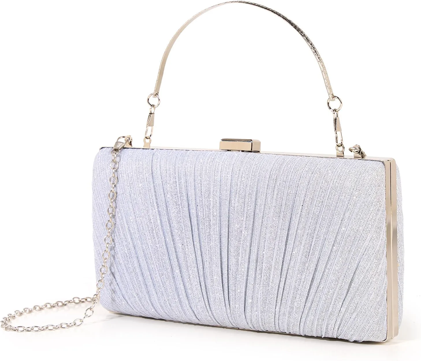 Kseymeir Clutch Purses for Women Pleated Evening Handbag with Chain Prom, Cocktail, and Wedding