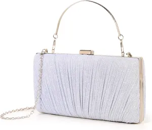 Kseymeir Clutch Purses for Women Pleated Evening Handbag with Chain Prom, Cocktail, and Wedding