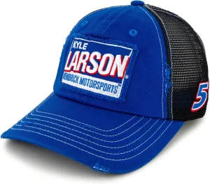 Kyle Larson 2025 Distressed Vintage Patch Hat Blue/Black
