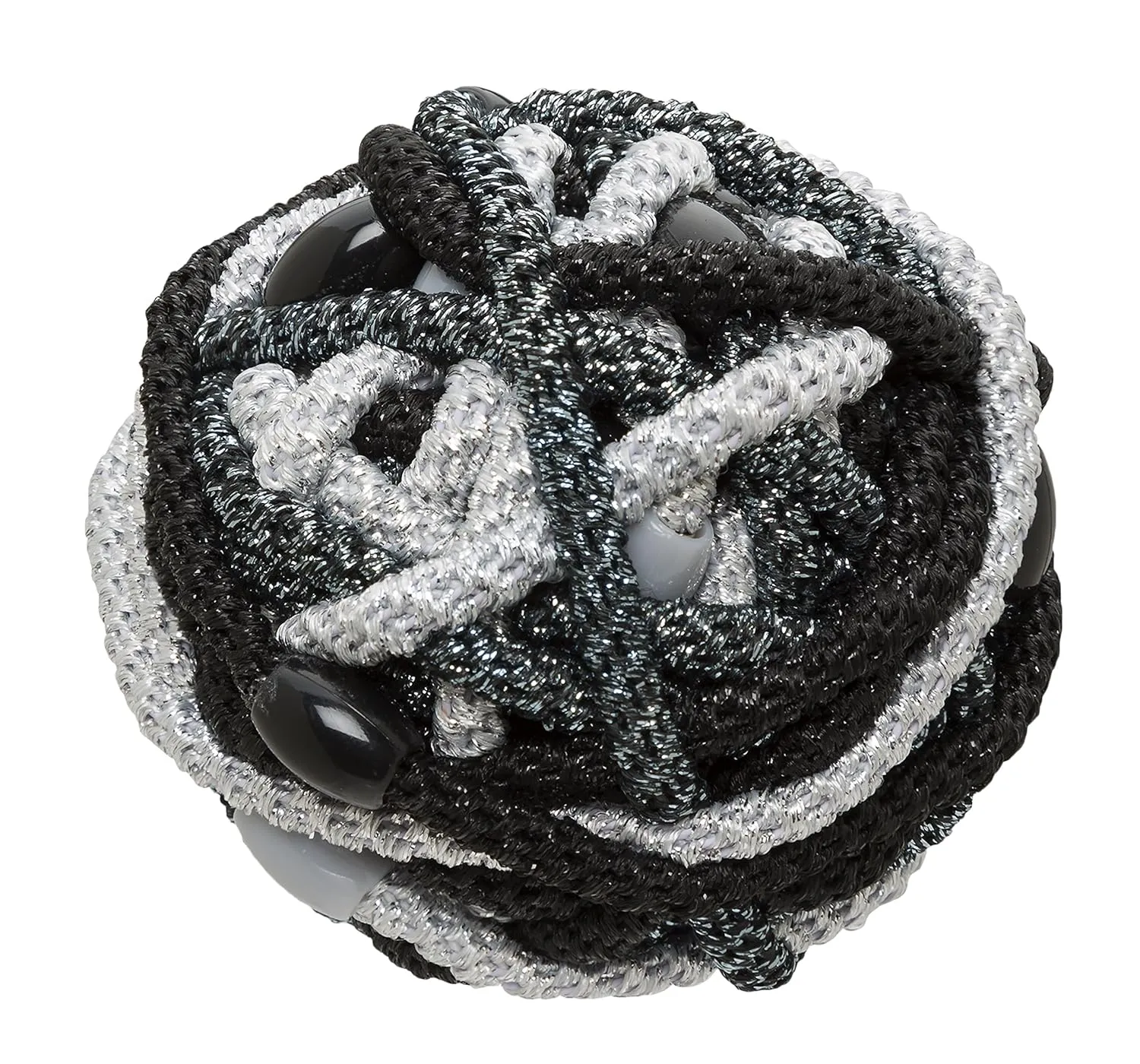 L. Erickson Narrow Grab & Go Pony Ball, Black Metallic, Set of Thirty - Exceptionally Secure with Gentle Hold