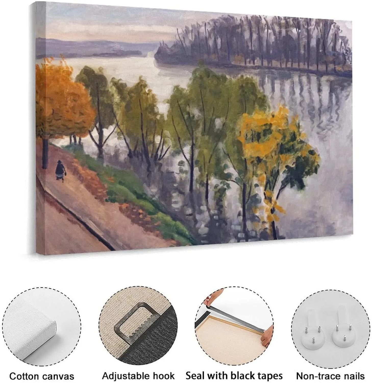 Landscape Painting The Seine at La Frette in Autumn Albert Marquet Canvas Prints Canvas Art Poster And Wall Art Picture Print Modern Family Bedroom Decor Posters 24x32inch(60x80cm)