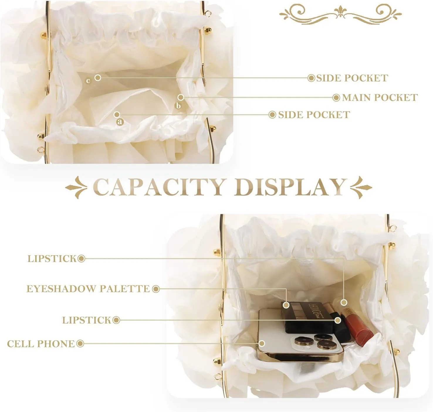 Lanpet Women Floral Clutch Purses Satin Flower Evening Bag Party Prom Handbags