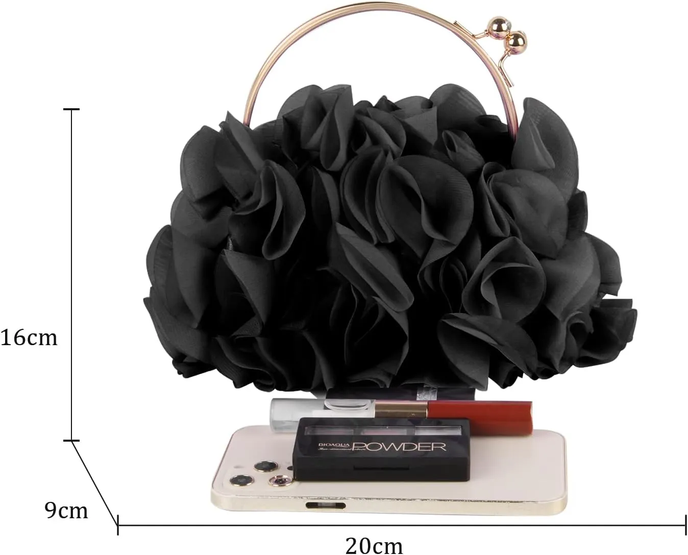 Lanpet Women Floral Clutch Purses Satin Flower Evening Bag Party Prom Handbags
