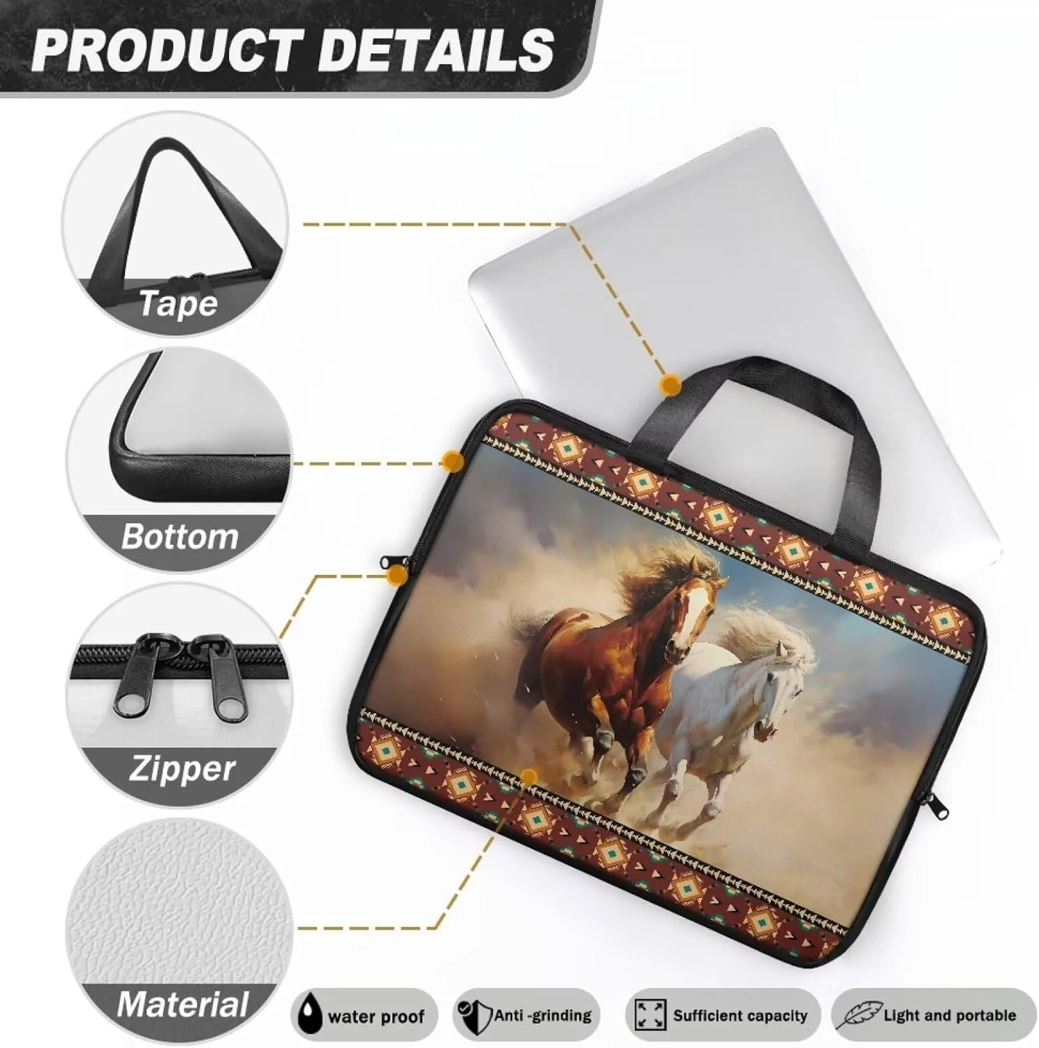 Laptop Bag Case Womens Mens Leather Briefcase with Handle Casual Computer Carrying Bag Cover 10 Inch- 17 Inch