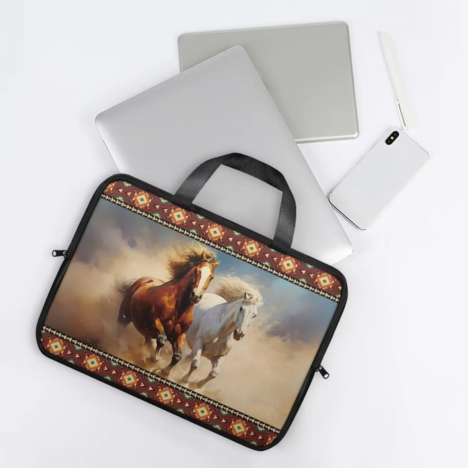 Laptop Bag Case Womens Mens Leather Briefcase with Handle Casual Computer Carrying Bag Cover 10 Inch- 17 Inch