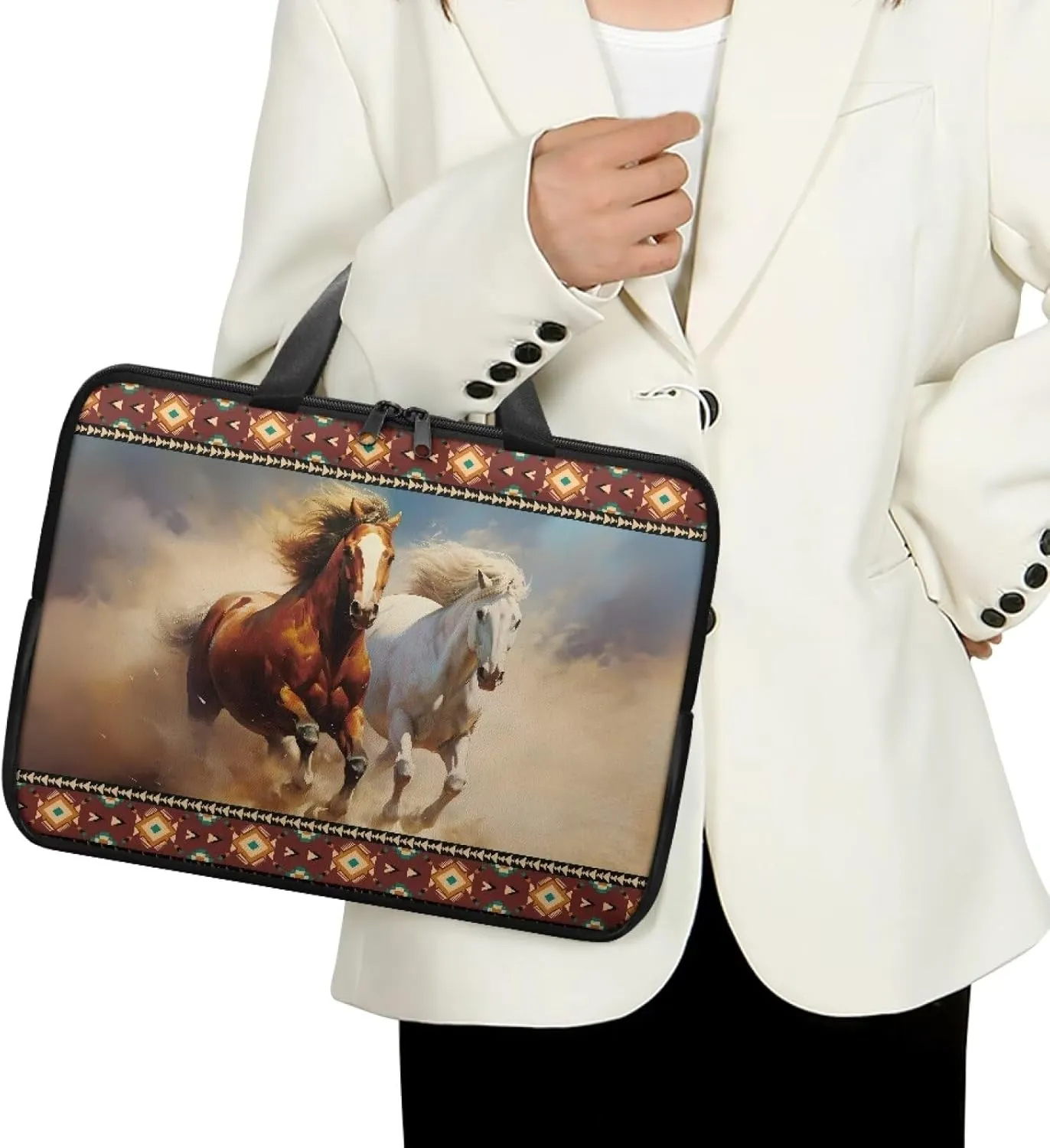 Laptop Bag Case Womens Mens Leather Briefcase with Handle Casual Computer Carrying Bag Cover 10 Inch- 17 Inch