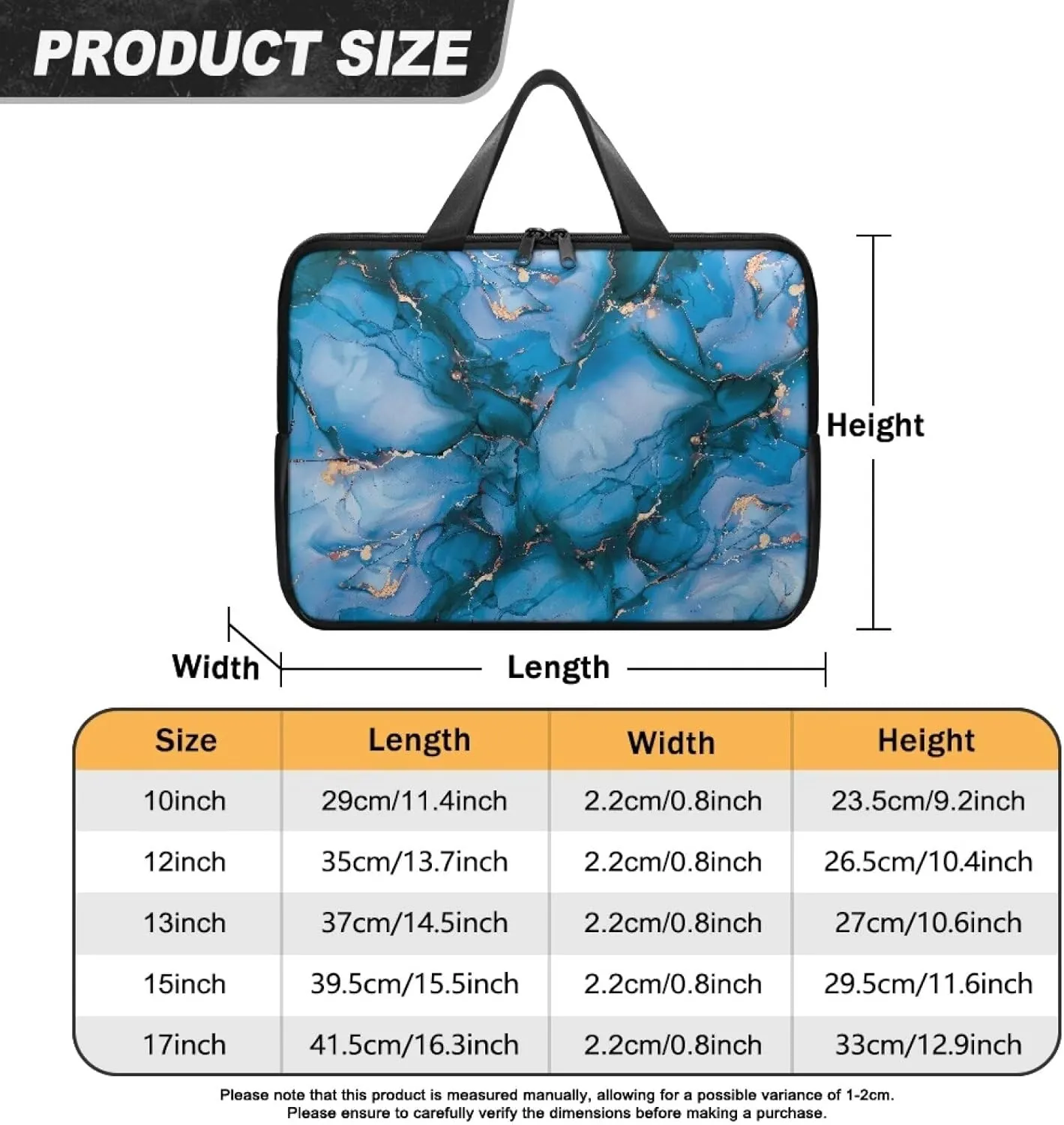 Laptop Bag Case Womens Mens Leather Laptop Sleeve Zipper Shockproof Computer Carrying Bag 10 Inch- 17 Inch