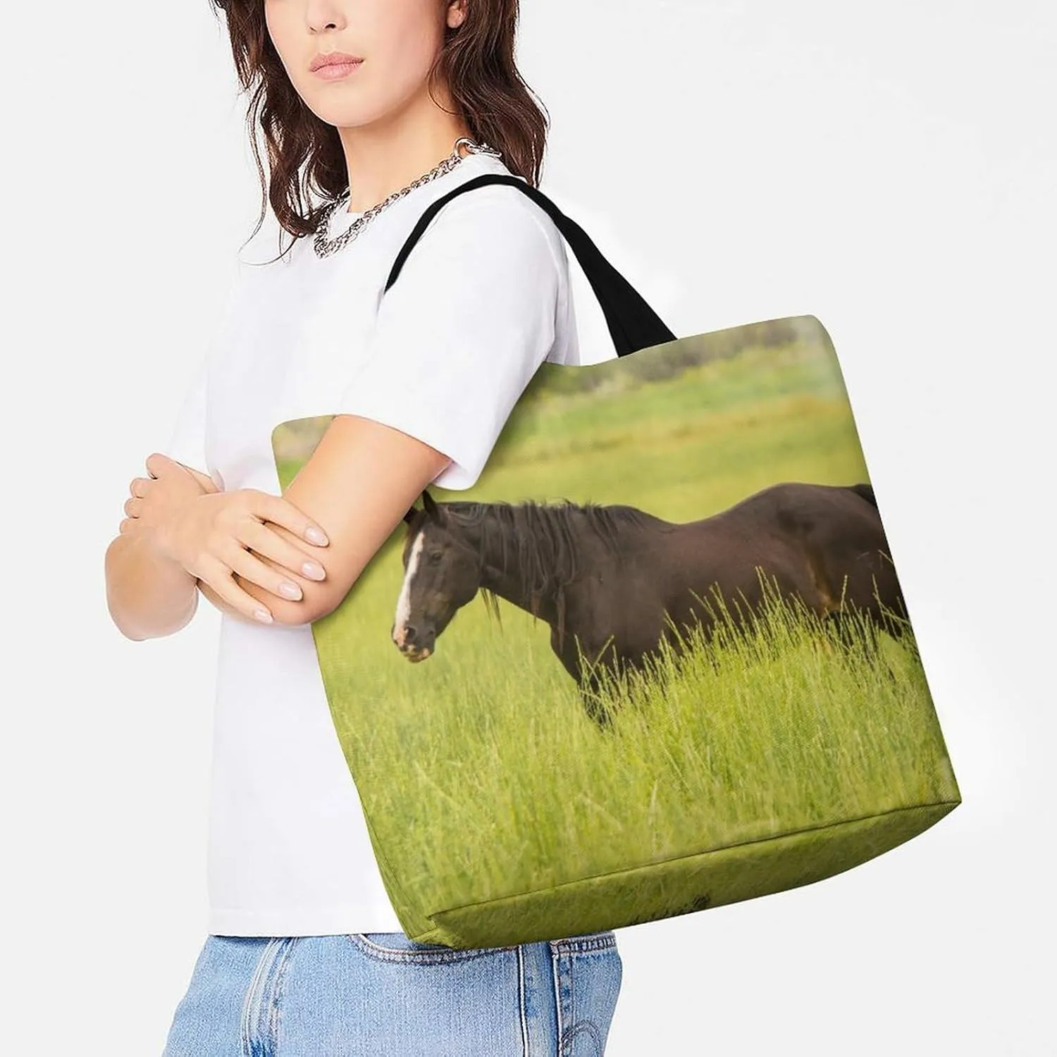 Large Capacity Shopping Tote Bag for Women, Girls