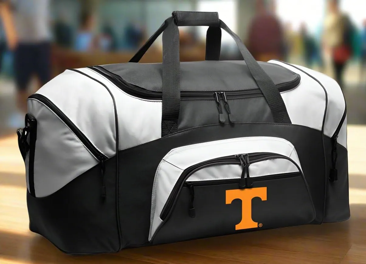 LARGE Tennessee Vols Duffel Bag University of Tennessee Suitcase or Gym Bag For Men Or Her (Black)