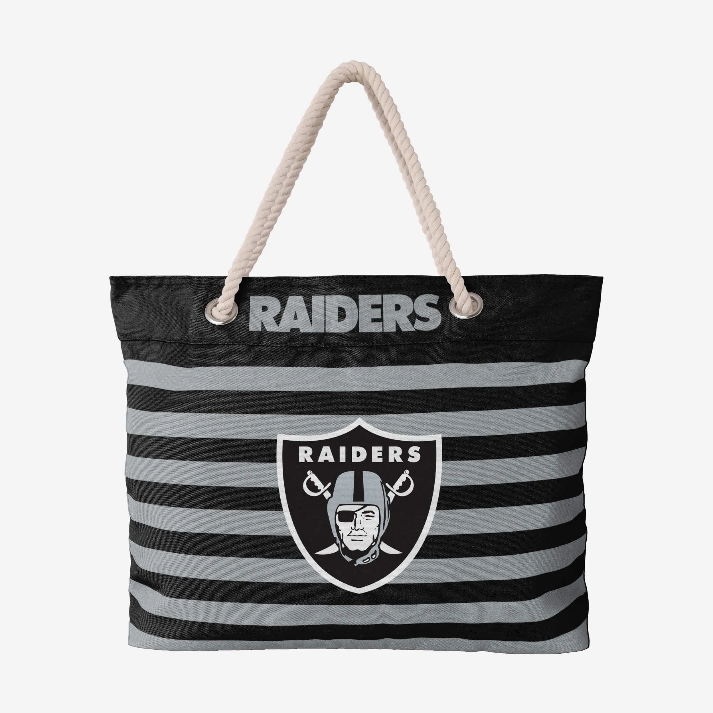 Las Vegas Raiders Nautical Stripe Tote Bag