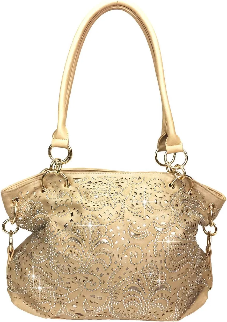 Laser Cut Bling Purses Double handle purse