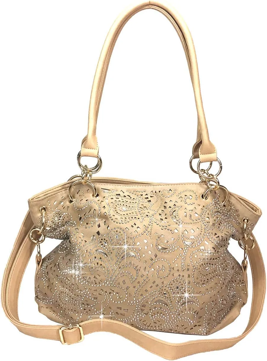 Laser Cut Bling Purses Double handle purse