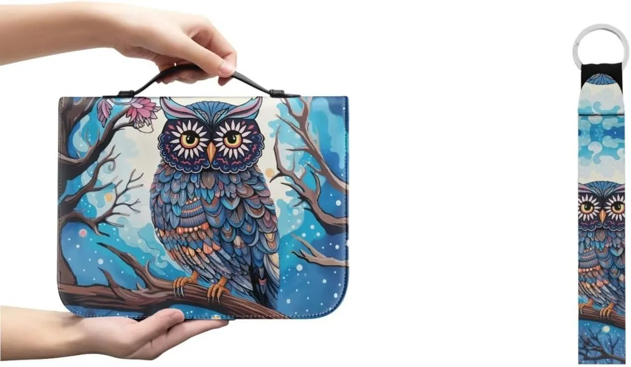 Leather Bible Covers Case for Women Men Church Bag Bible Tote Bags with Handle and Keychain 2pcs Set