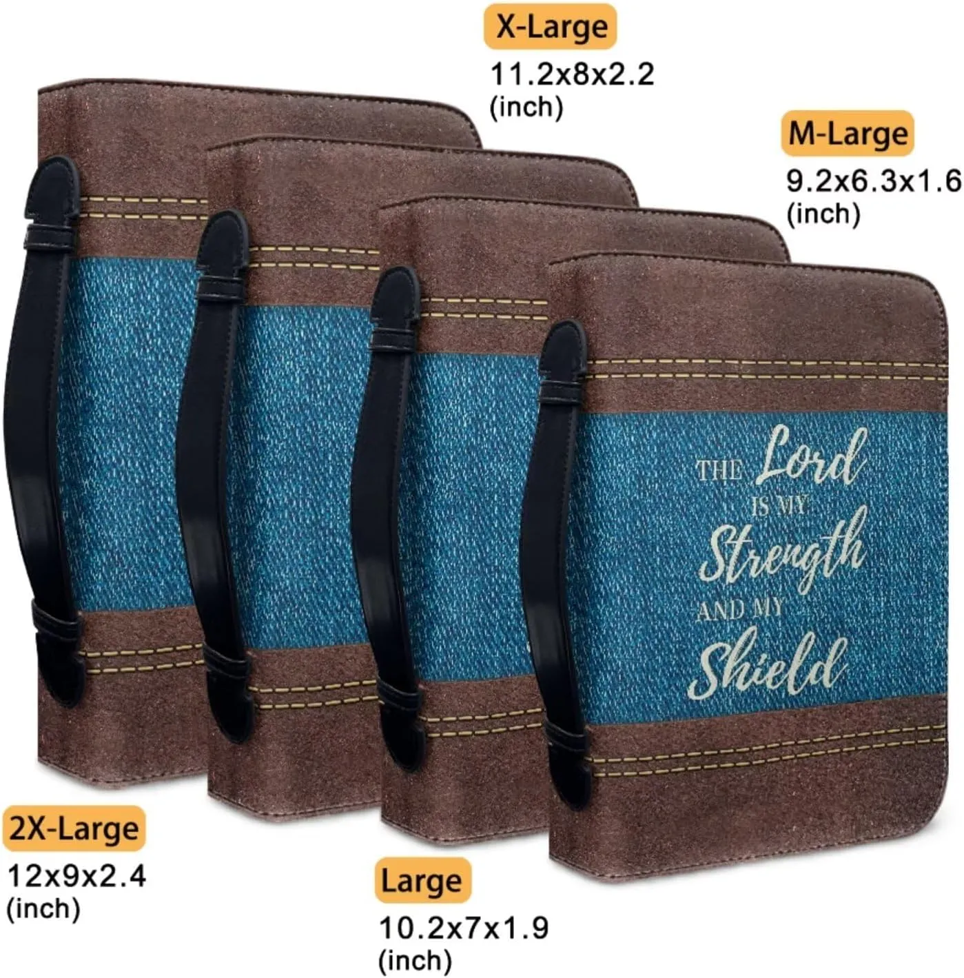 Leather Bible Covers Case for Women Men Church Bag Bible Tote Bags with Handle and Keychain 2pcs Set
