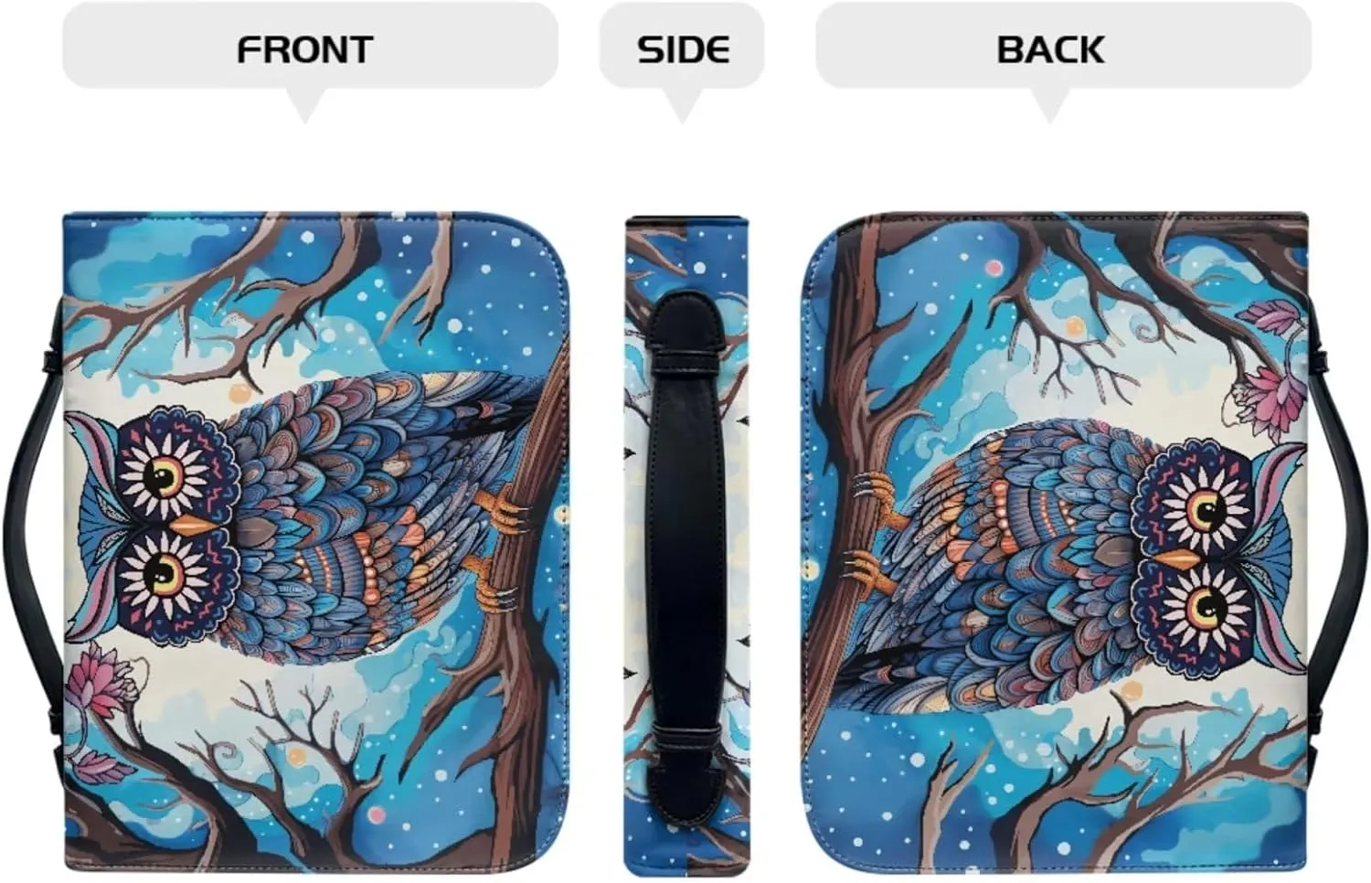 Leather Bible Covers Case for Women Men Church Bag Bible Tote Bags with Handle and Keychain 2pcs Set