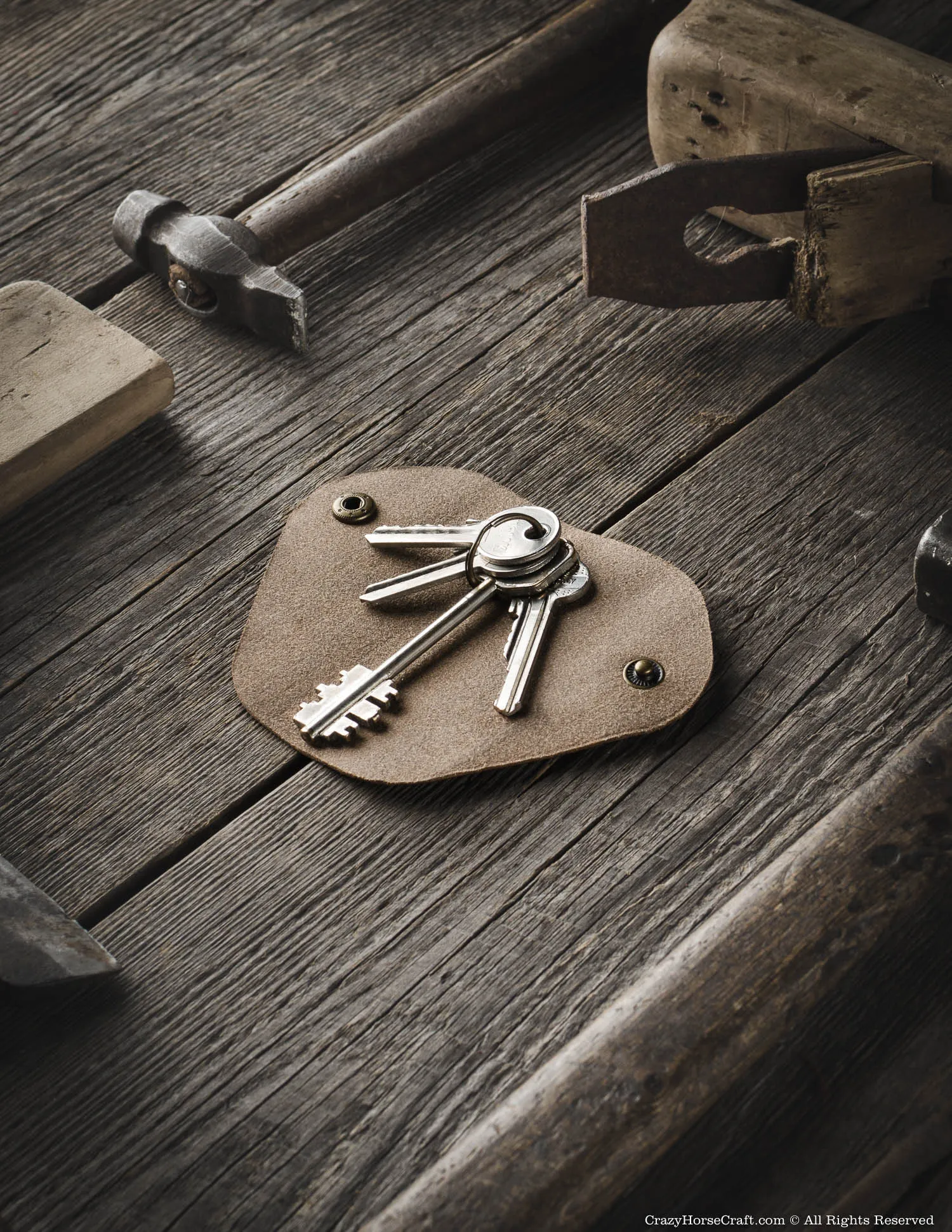 Leather Key Holder, Organizer | Wood Brown