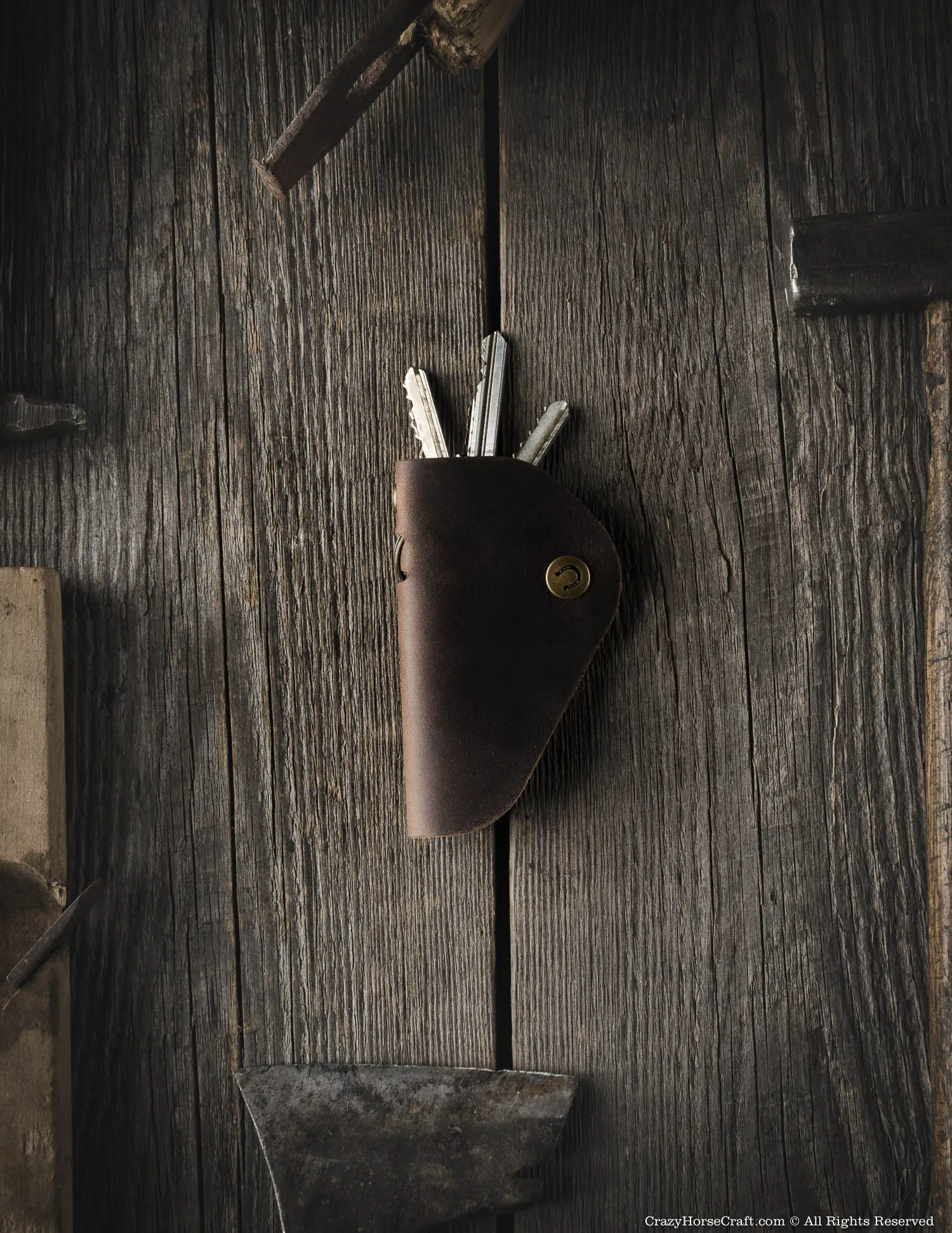 Leather Key Holder, Organizer | Wood Brown