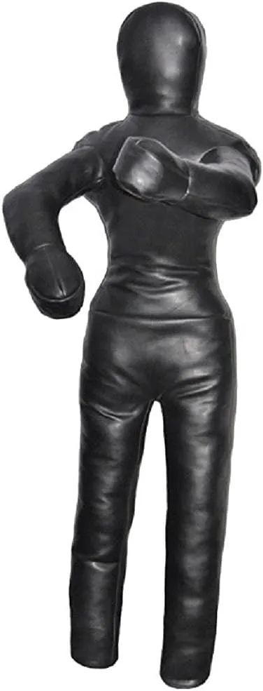 LEATHERAY MMA Jiu Jitsu Grappling Dummy Judo Punching Bag,Brazilian Jiu Jitsu Dummy,Wrestling Grappling BJJ Dummy Black -Unfilled