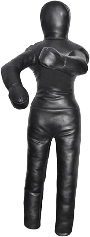 LEATHERAY MMA Jiu Jitsu Grappling Dummy Judo Punching Bag,Brazilian Jiu Jitsu Dummy,Wrestling Grappling BJJ Dummy Black -Unfilled