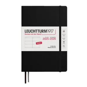 LEUCHTTURM1917 Weekly Planner Medium (A5) 18 months 2025/2026 Black