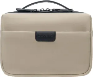 LEVEL8 Travel Toiletry Bag for Men Women, Water Repellent Shaving Bag for Toiletries Accessories, Storage Bags with Divider and Handle, Small/Khaki