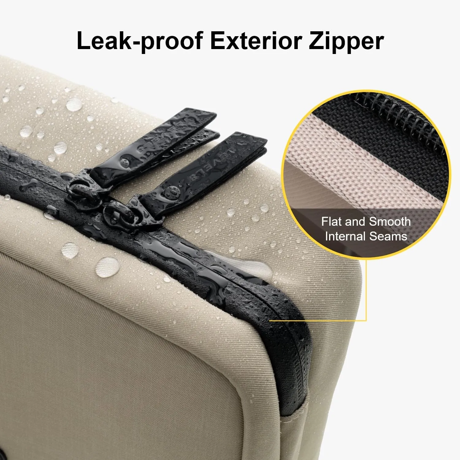 LEVEL8 Travel Toiletry Bag for Men Women, Water Repellent Shaving Bag for Toiletries Accessories, Storage Bags with Divider and Handle, Small/Khaki