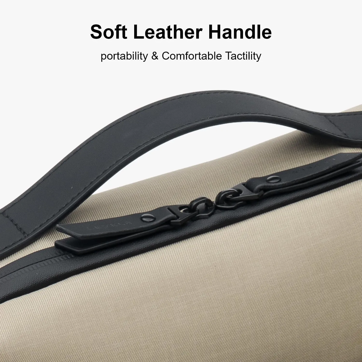 LEVEL8 Travel Toiletry Bag for Men Women, Water Repellent Shaving Bag for Toiletries Accessories, Storage Bags with Divider and Handle, Small/Khaki