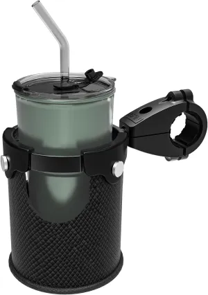 LEXIN C3 Motorcycle Cup Holder for Harley Davidson, Drink Holder with 360°Swivel Ball-Mount, Aluminum Clamp for 7/8'' to 1 1/4'' Handlebar/Bumper/Pole Mount, Fits for ATV/UTV/Scotter, Black