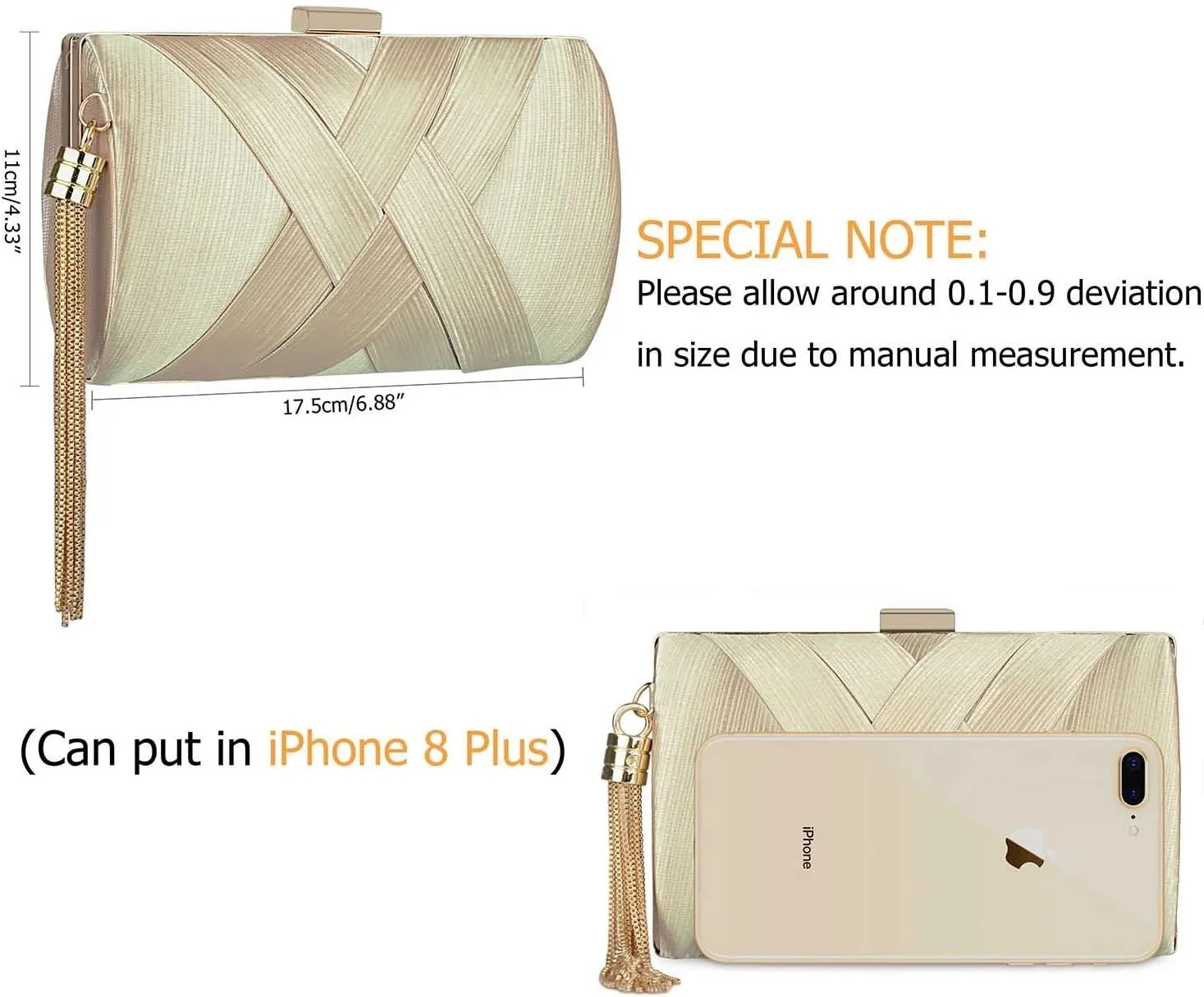 LIFEWISH Tassel Evening Bags Clutch Purses for Women for Wedding Prom Night out Party