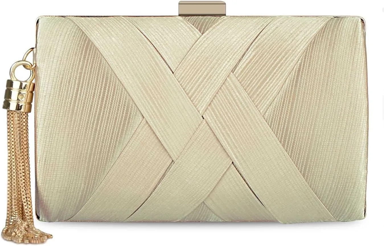 LIFEWISH Tassel Evening Bags Clutch Purses for Women for Wedding Prom Night out Party