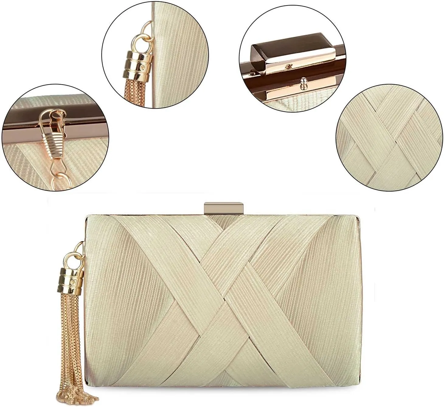 LIFEWISH Tassel Evening Bags Clutch Purses for Women for Wedding Prom Night out Party
