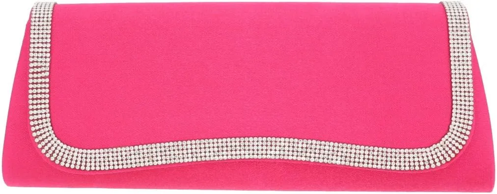 Li'Shay Rhinestone Edge Satin Evening Bag