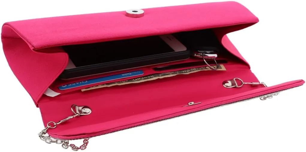 Li'Shay Rhinestone Edge Satin Evening Bag