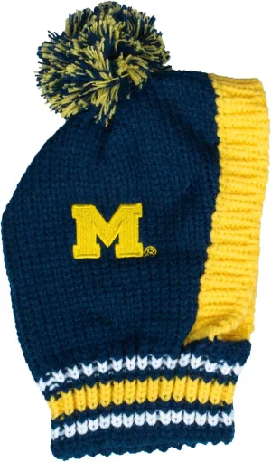 Littlearth Unisex-Adult NCAA Michigan Wolverines Pet Knit Hat, Team Color, Large